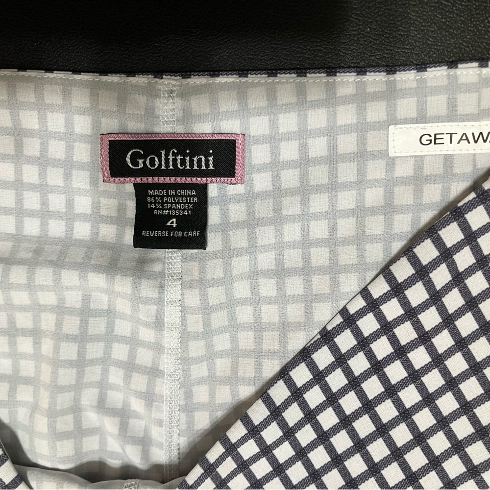 Golftini Elegant Checkered Women's Skort in Black and White Golftini 4 - Picture 2 of 5